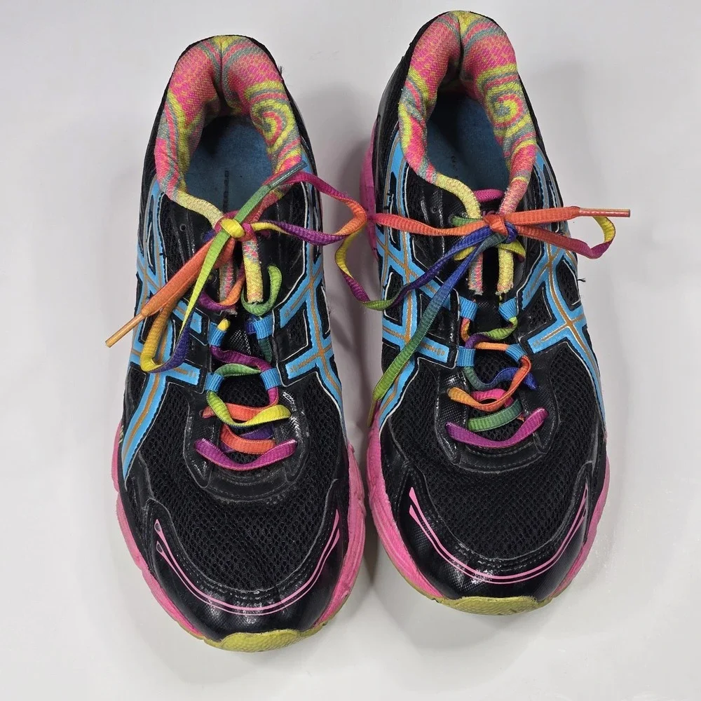 ASICS GEL Shoes Womens Size 9.5 Black Multicolor‎ Running Sneakers T27BQ